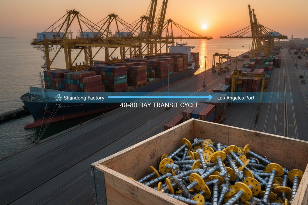 Estimating Total Transit Time Estimating total transit time for anchor bolt shipments from China to the United States (ID#2)