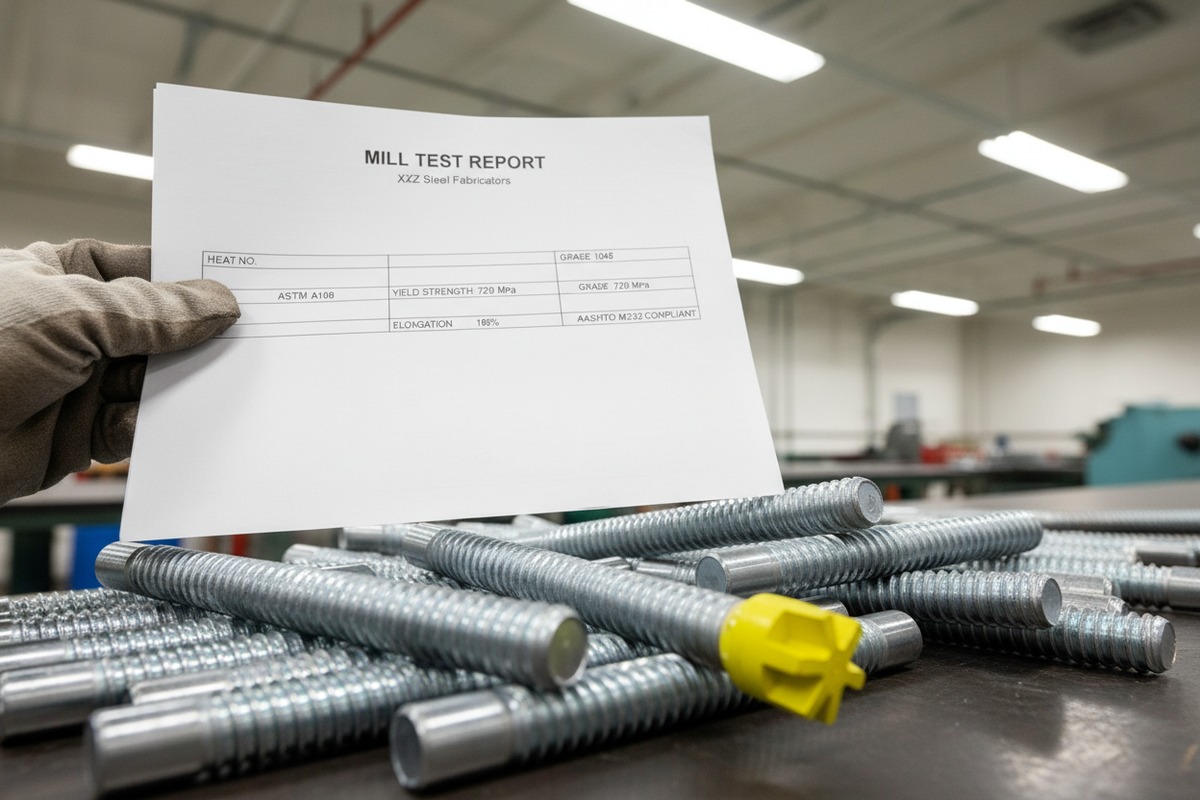 Self-drilling anchor bolts complying with ASTM A615 and AASHTO M31 standards for FHWA (ID#2)