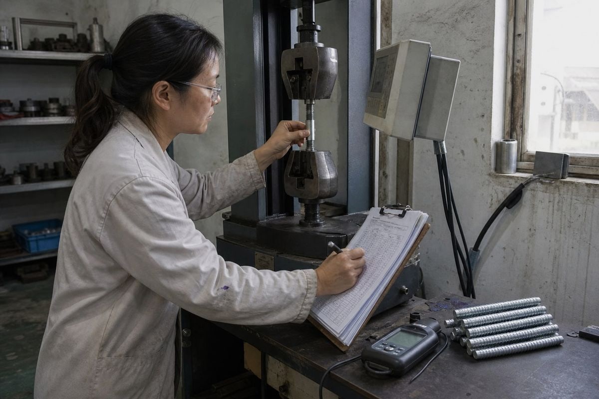 Certifications and testing standards like ISO 9001 and ASTM F1554 confirming bolt quality (ID#3)